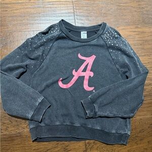 Charcoal Gray acid washed sweatshirt with Alabama logo